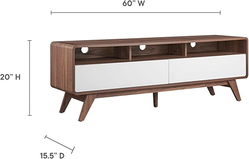 Miniatura 6 de Modway Transmit Entertainment-Stands, 60 pulgadas, color blanco nogal