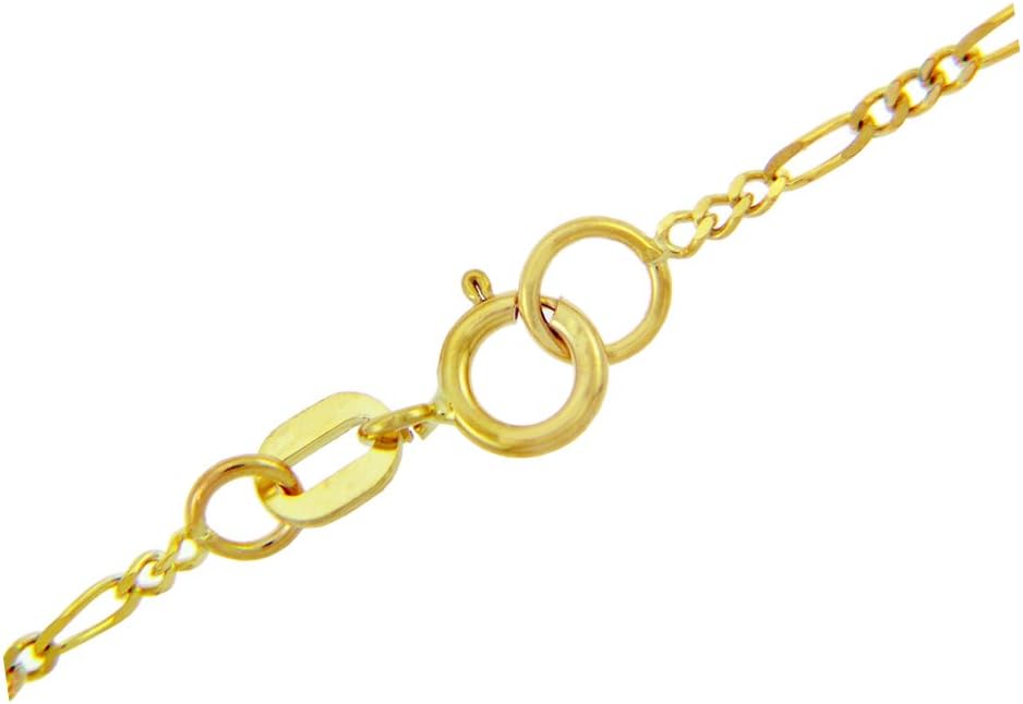 10K Yellow Gold 1.23 mm Figaro Chain Necklace (18 Inches)