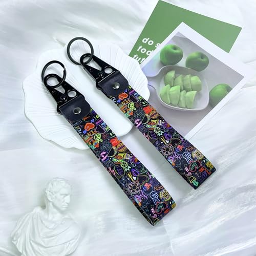 Image of 2Pcs Motorcycle Keychain Motorcycle Key Tag JDM Jet Tag Keychain Heavy Duty Wrist Lanyard Keychain for Car,Motorcycle