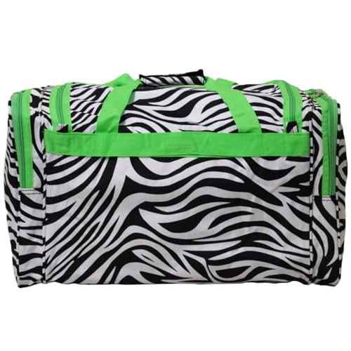Image of World Traveler 81T16-163-G-1 Duffle Bag, One Size, Green Trim Zebra