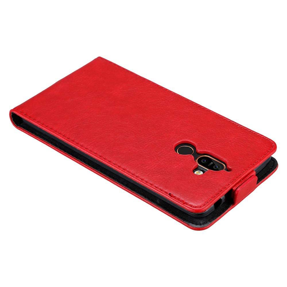 Cadorabo Hülle Für Nokia 7 Plus – Kunstleder Flip-Cover Mit Standfunktion & Kartenfach | Magnetverschluss | Rot