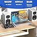 4.1-Kanal Verstärker, 1600W Mini hifi Verstärker, Bluetooth 5.0 für Heimlautsprecher 40W x...