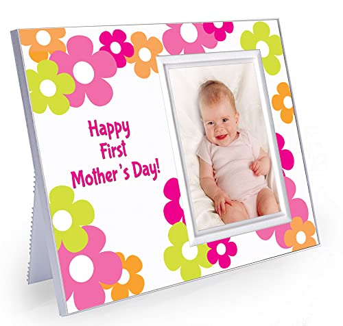 To Mommy On Our First Mother's Day Picture Frame | 1St Mothers Day Picture Frame Gift | Holds 3.5” X 5” Photo | Baby Girl Nursery Decor | Pink Daisy Theme #TOP9