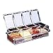 Assaisonnement Box Set 4 pièces Bouteilles Transparentes Sel Spice Jar,Pots à épices Cuisine Condiment Jarres de Stockage de Conteneurs avec 4 Cuillères Canned Couvercle et Cuillère
