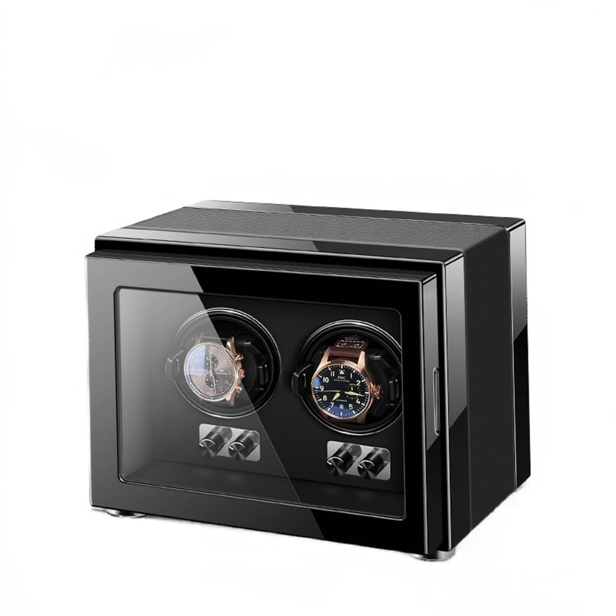 EHVYBDX Double Watch Winder for Automatic Watches with Quiet Motors Wood Shell Piano Finish Storage Display Box for Women's and Men's Watches Watch Turner