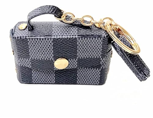 Image of JSR Designer Mini Bag Keychain with Tassel, Gold Chain, Multiple Patterns, Fashion Accessory For Car Bike Purses And Gifting