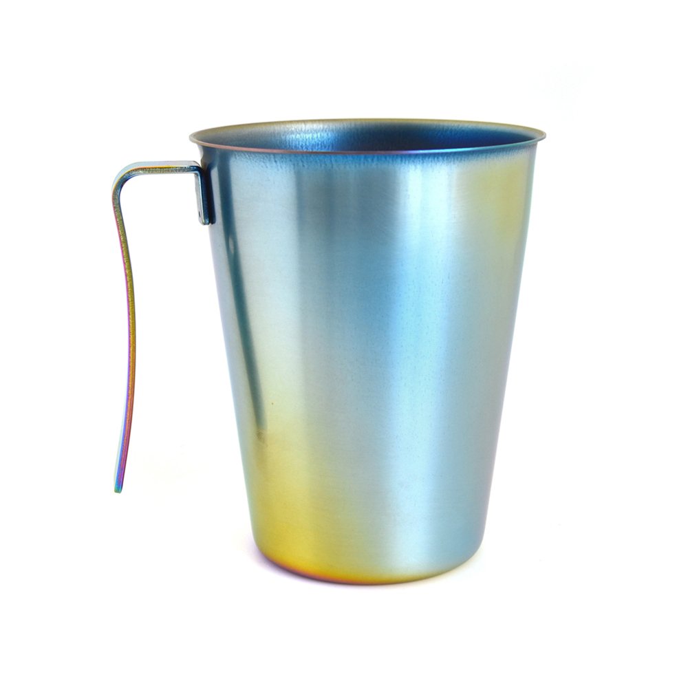 TiANN Titanium Beer Mug - 450 ml Reflective Multicolor, 99.5% Pure Titanium Reusable for Kitchen Sports Outdoors Camping