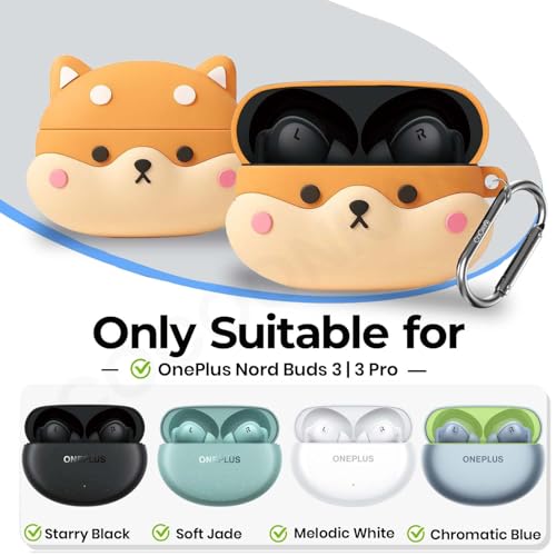 Image of Cute Cartoon Funny Silicone Case Cover Compatible for OnePlus Nord Buds 3 | 3 Pro (Shiba Dog)
