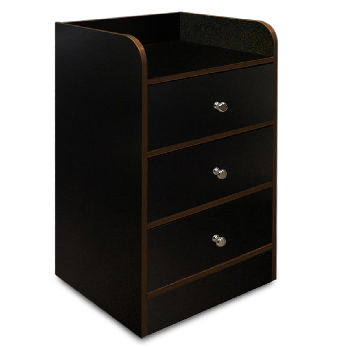 Kawachi Multipurpose Side Table Bedside Tables, Bedside Cabinet Bed Side Table with 3 Drawers for Home, Bedroom, Living Room (KW23-Wenge Black-BD)