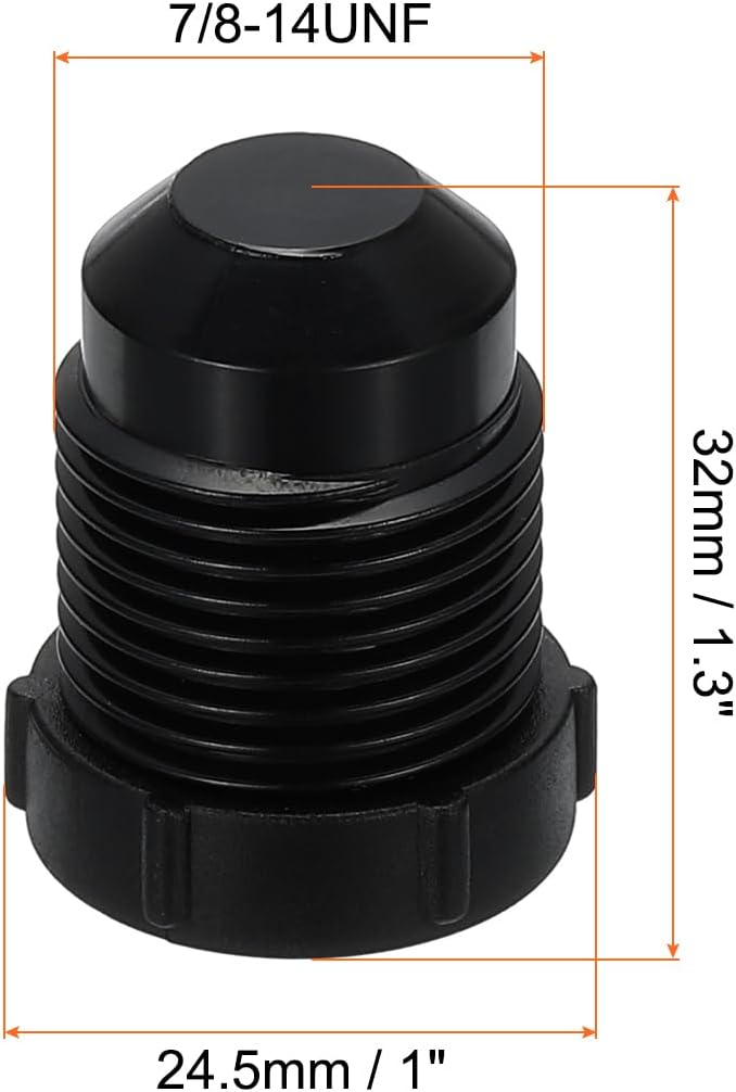 PATIKIL 5/8" Plastic Threaded Plug, 12 Pack 7/8-14UNF Male Thread 45 Degree SAE Flare Tube Fitting Valve Stop Plugs for Air Conditioner Pipe Gas Line Hydraulic, Black