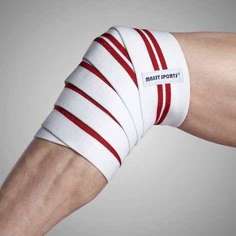 Masst Sports Knee Support Wraps, Best for Powerlifting, Squats, for Men and Women, Great for Weightlifting, Bodybuilding, Fittness & Gym, Perfect Elastic Support with Optimum Compression, Prevents Injury During Exercise, Set of 2