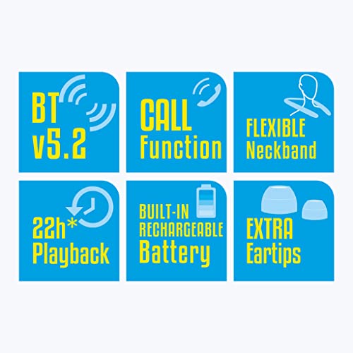 Image of Zeb Yoga 4 Extra EARTIPS Call Function, BTV5.2,Call Function,Flexible Neckband,Built-in Rechargeable Battery,Flexible Neckband