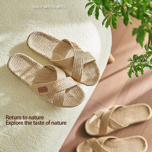 Linen Flax Suction Sweat Slippers，Cotton Flax House Sandals ,Soft-soled Women’s Cotton, Linen And Linen Slide Sandals With Arch Support，comfortable Home Shoes Indoor/outdoor Linen Slippers Indoor3