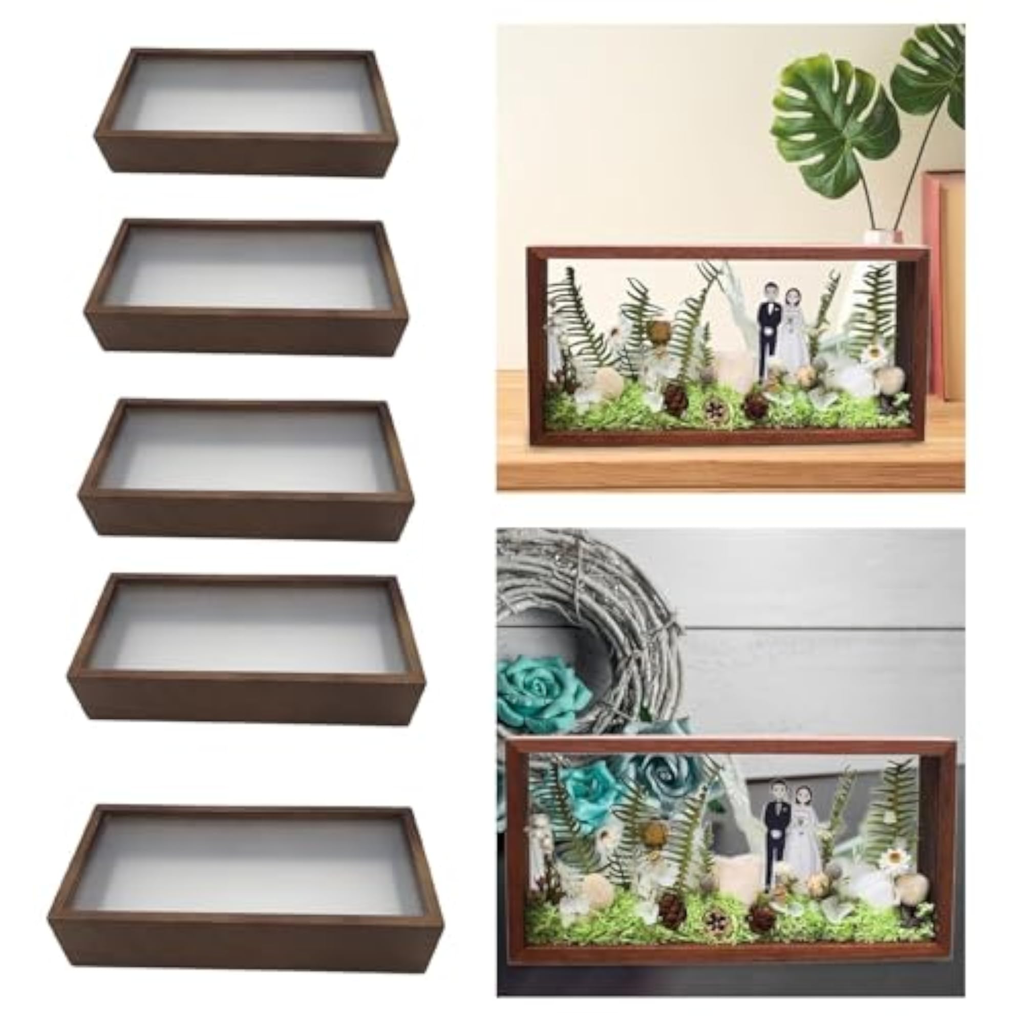 Wood Shadow Box Frame for Dried Flower Display