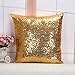 ShinyBeauty Copricuscino con Paillettes e Paillettes Cuscino Glitter Copripiumino Cuscino con Paillettes Cuscino per Ragazze Federa per Camera da Letto Divano Divano Sedia per Feste (Oro)