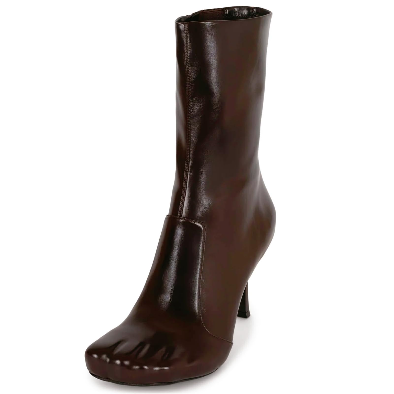 Mid Calf Boots for Women Round Toe Side Zipper Stiletto Heel Dress Casual Party Festival Wedding Vacation Dating