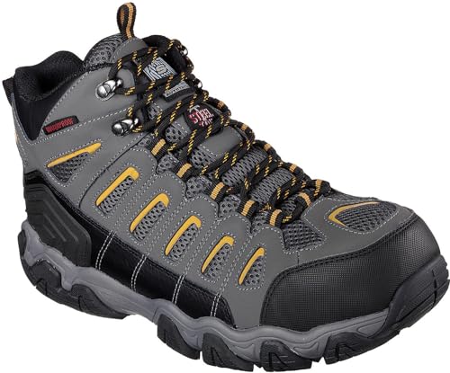 Skechers Skechers mens Blais-bixford-m Hiking Boot, Dark Gray Action Nubuck/Mesh, 7.5 US