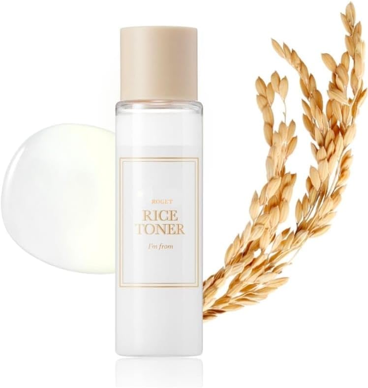 ROGET Rice Toner, Milky Toner for Glowing Skin, 77.78% Rice Glow Essence with Niacinamide, Hydrating for Dry, Dull, Combination Skin (100 ml)