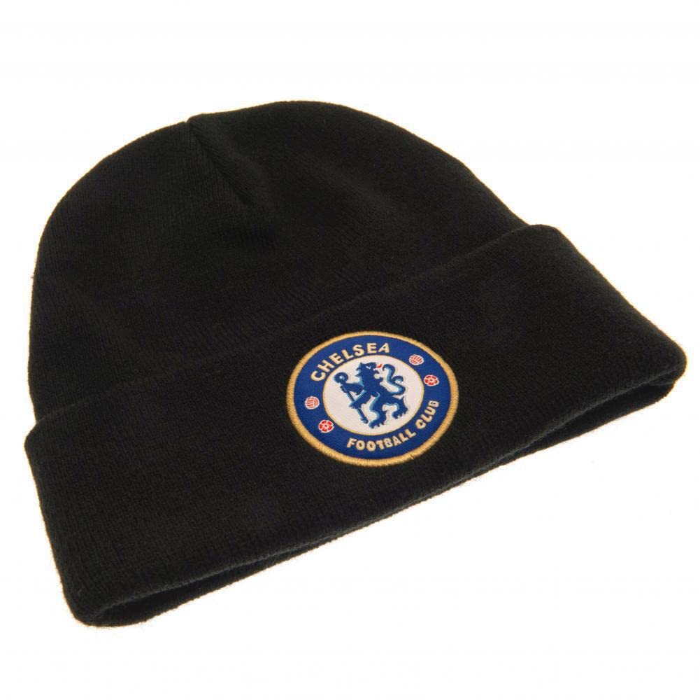 Chelsea FC Authentic EPL Knitted Turn Up Beanie Hat Black One Size