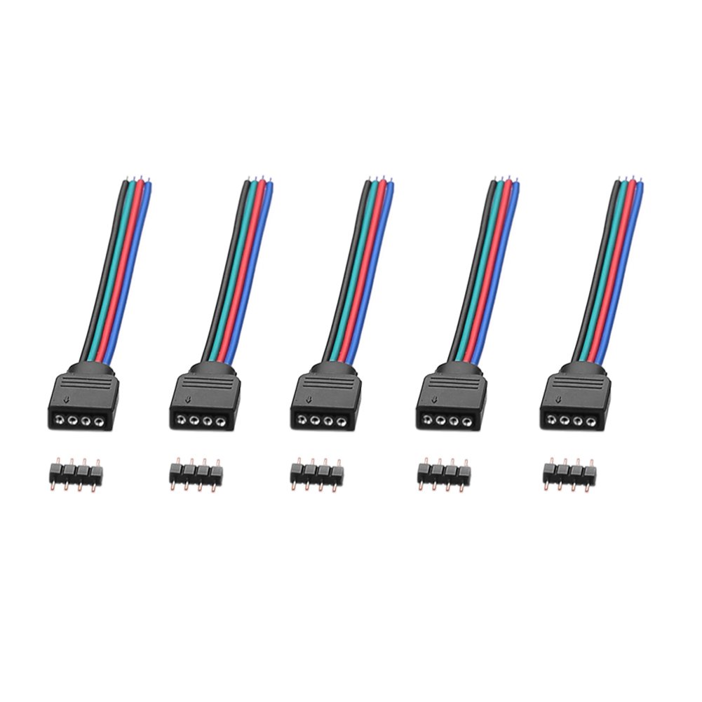 5 x 4-biegunowe złącze RGB do taśm LED 4-pinowych 5050 3528 RGB LED