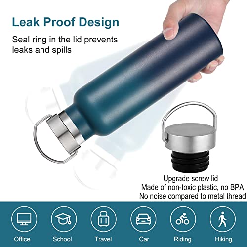 Neihepal Gradient Stainless Steel Water Bottles,20 Ounce Vacuum Insulated Double Wall Travel Bottle With Leak Proof Lid Of Handle,Metal Reusable Standard Mouth Flask Thermoses For School,Hikers,Gift #TOP3