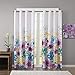 Intelligent Design Blue Blackout Curtains for Bedroom, Casual Room Darkening Window Curtains for Living Room Family Room, Olivia Floral Grommet Black Out Window Curtain, 50X84, 1-Panel Pack