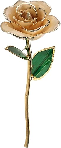 Miniatura 6 de Rosa blanca sumergida en oro de 24 quilates, tallo largo, flor preservada para siempre, regalo para ella, mamá, esposa en el día de San Valentín,