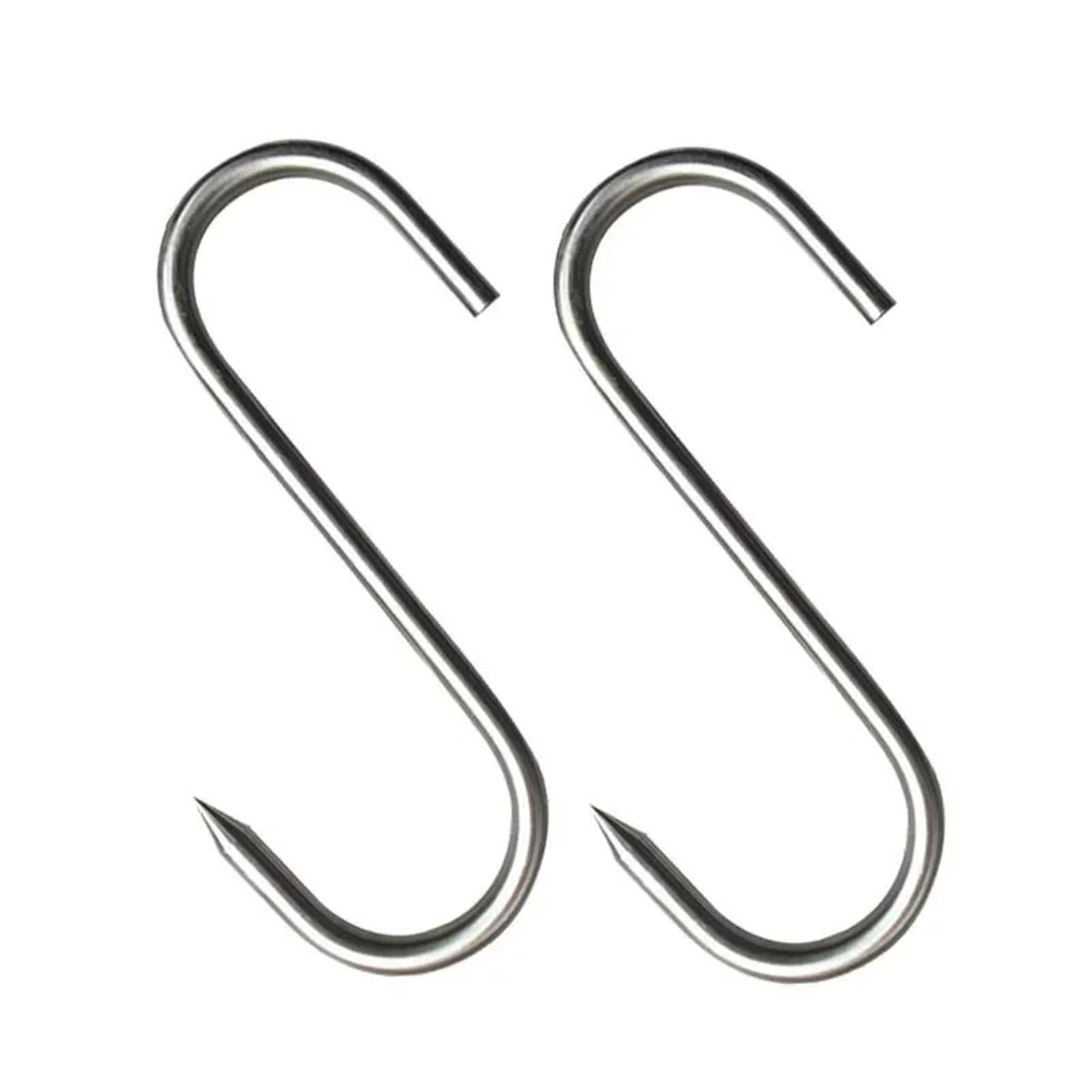 50 ganchos en forma de S de acero inoxidable con punta afilada for colgar ropa de carne, utensilios de cocina y carnicería. Para Carnes