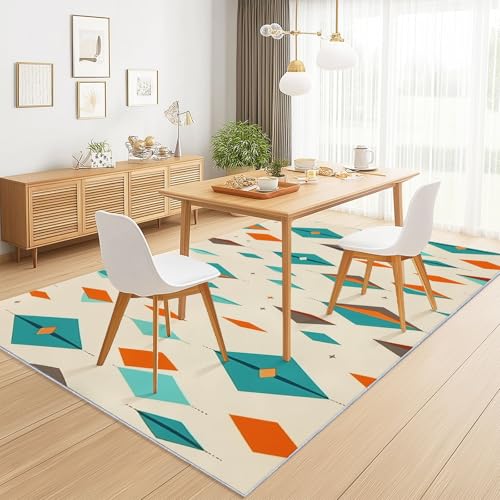 Tapis Imprimé Motifs Ethniques Formes Géométriques pour Salon Chambre Décoration de la Maison - Multicolore Flanelle Antidérapante Rectangulaire 160 x 230...