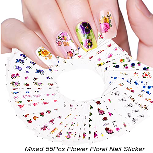 HIFONI 115 Blatt NagelKunst Aufkleber Abziehbilder,2000+Designs Bunt Schmetterling/Blume Nagelaufkleber Aufkleber… – Bild 5