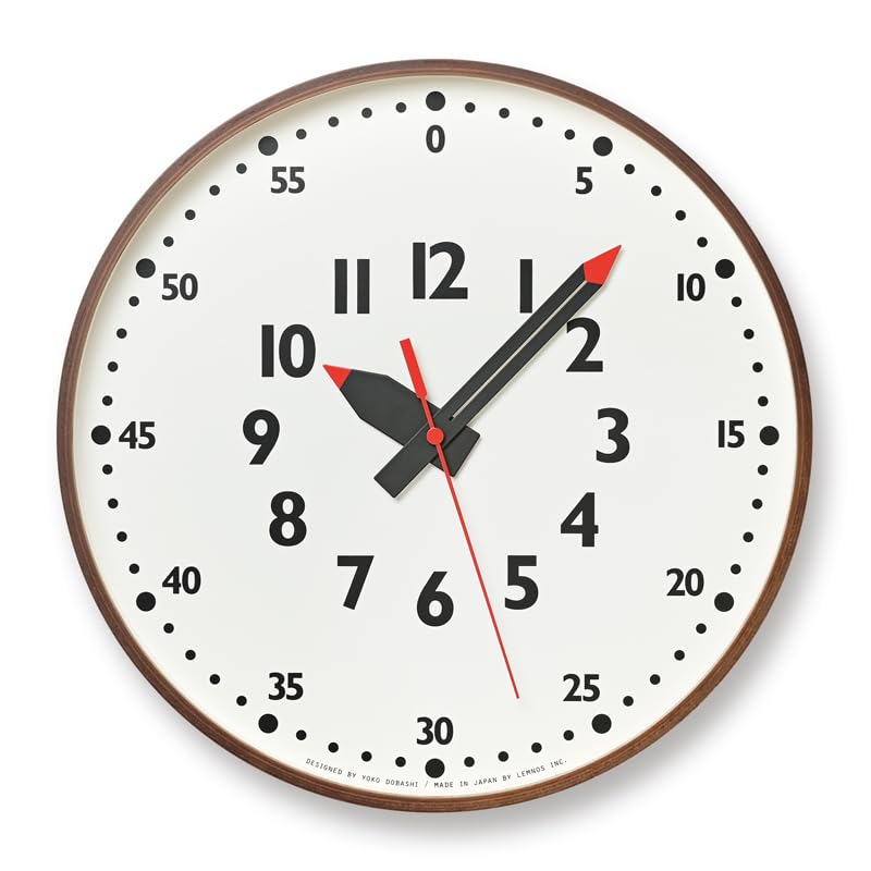 Amazon.co.jp: レムノス Lemnos 掛け時計 fun pun clock YD14-08 L BW