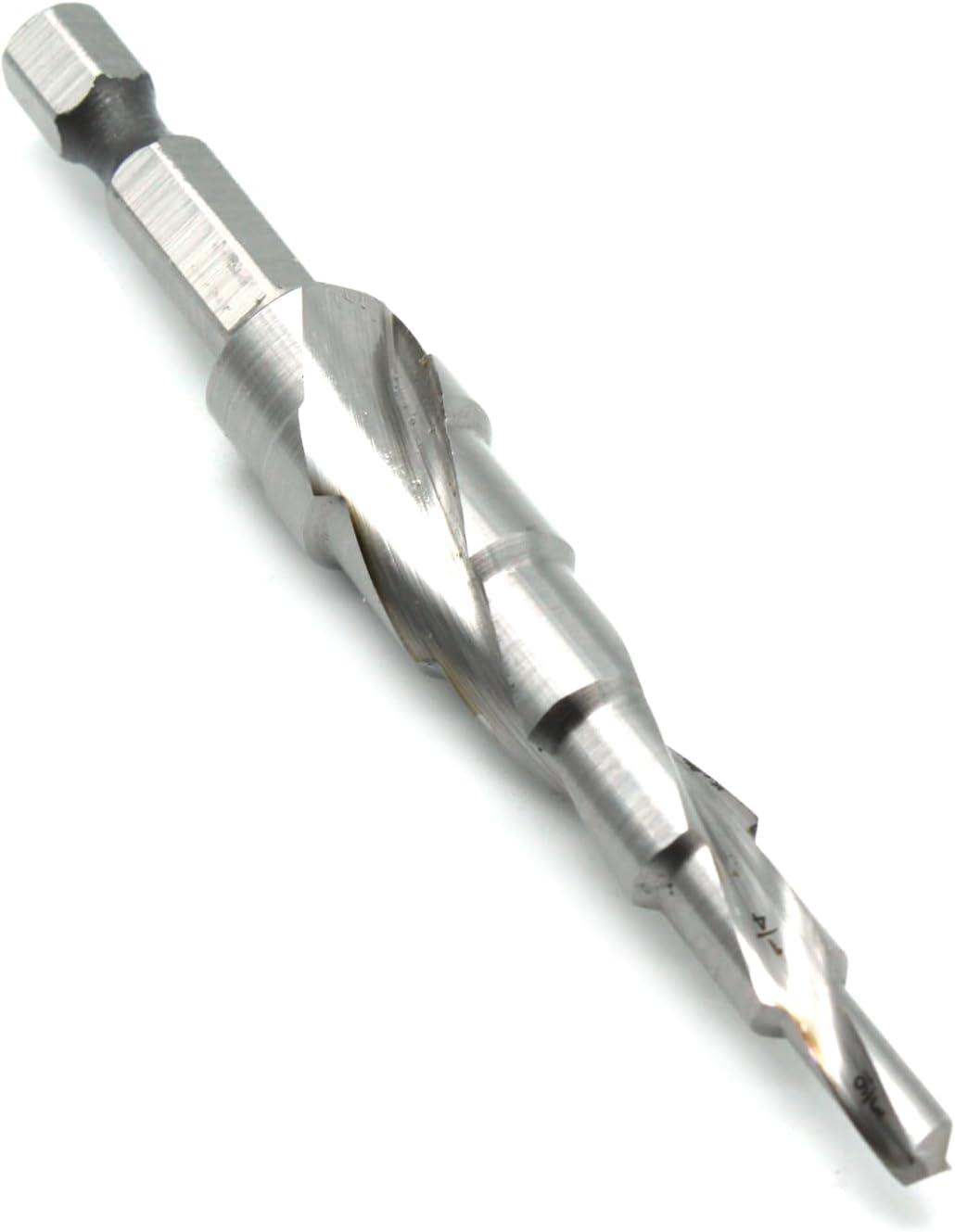 TEMO M35 Cobalt Step Drill Spiral Flute, 6 Size from 3/16 inch (4.8mm) to 1/2 inch (12.7mm), 1/4 inch (6.4mm) Hex Shank gc