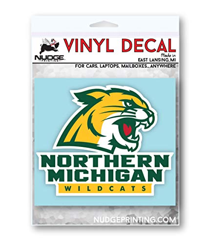 Image of Collegiate NCAA Car Decal Made from Premium Weatherproof Vinyl (Northern Michigan Wildcats)