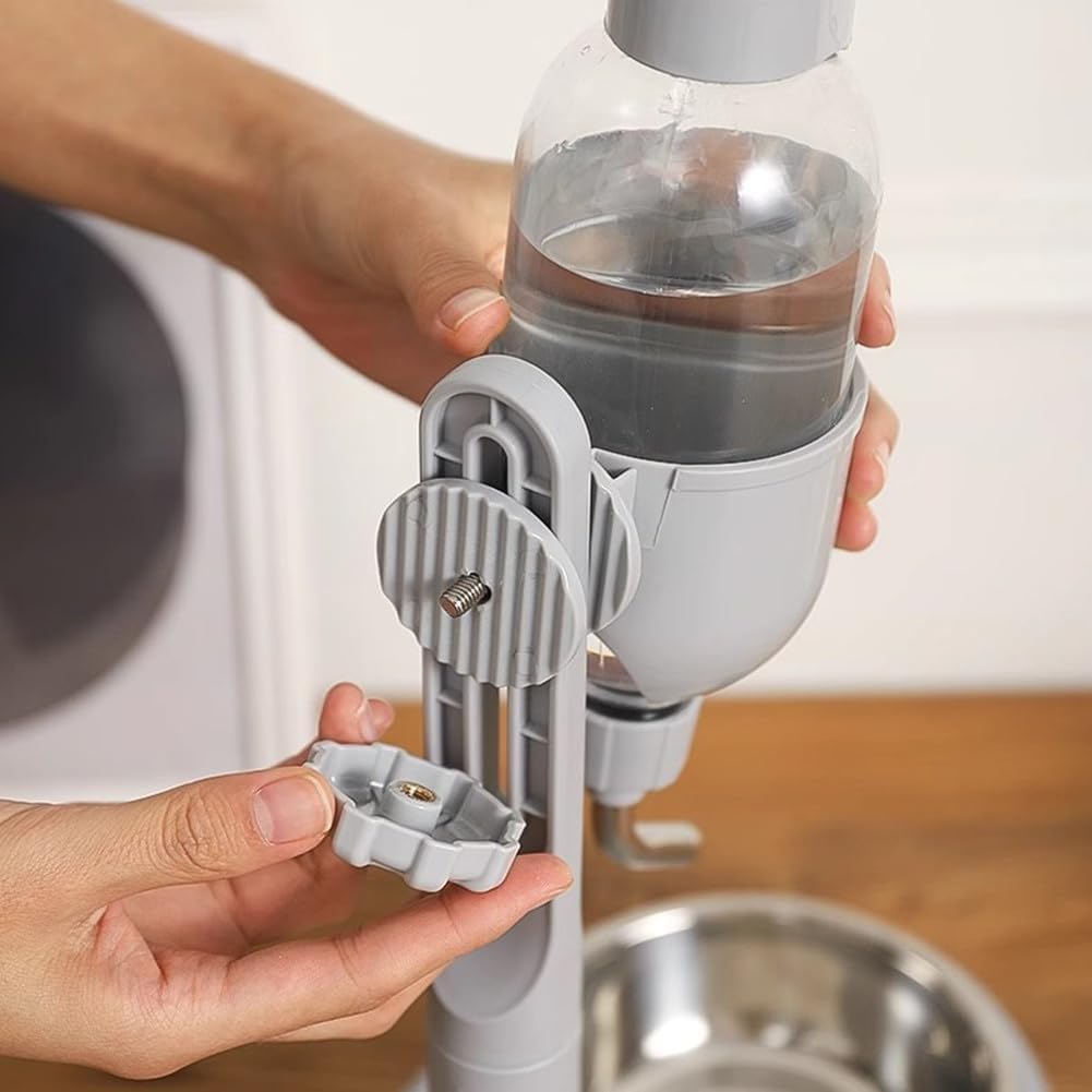 500ml Pet Standing Water Dispenser Bowl, Food Feeder Bowl with Detachable Pole Automatically Feeding Water Food Grade PP