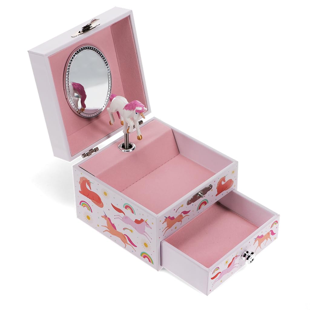 Rex London Pink Musical Jewellery Box - Unicorn