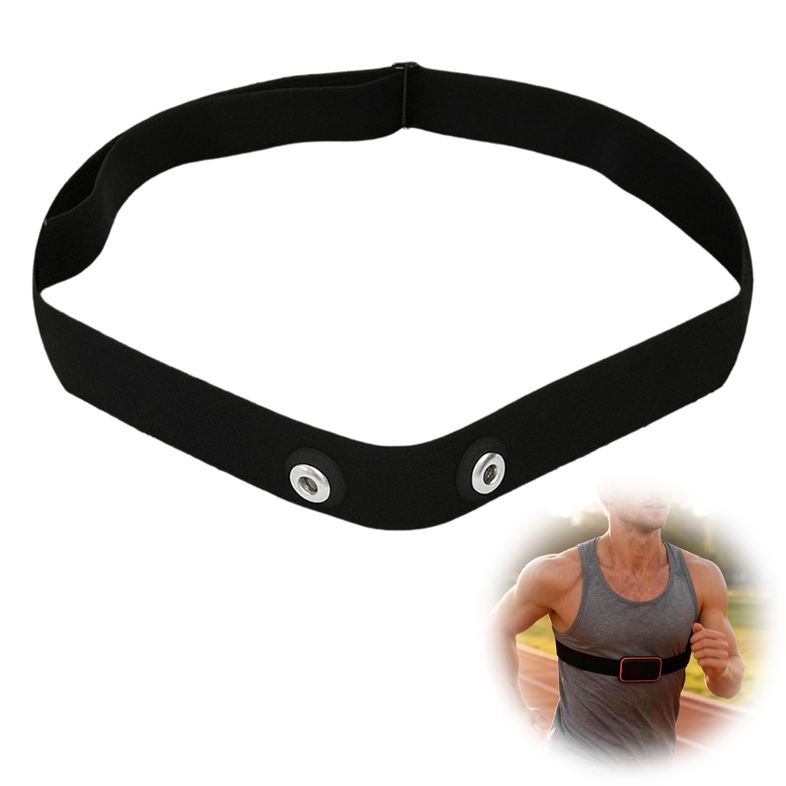 Banda elástica Ajustable Ajustable, (70 cm a 105 cm) Recambio Cinta Frecuencia Cardiaca Bluetooth Ant+, Compatible con Garmin, Wahoo, Polar H10 H9 Coospo Magene Bryton Livlov