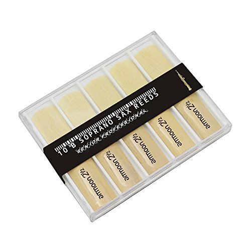 KKmoon Ammoon 10 pcs bB Sax Saxofone Soprano 2.5 2-1/2 Palhetas De Bambu Conjunto Acessório Parte