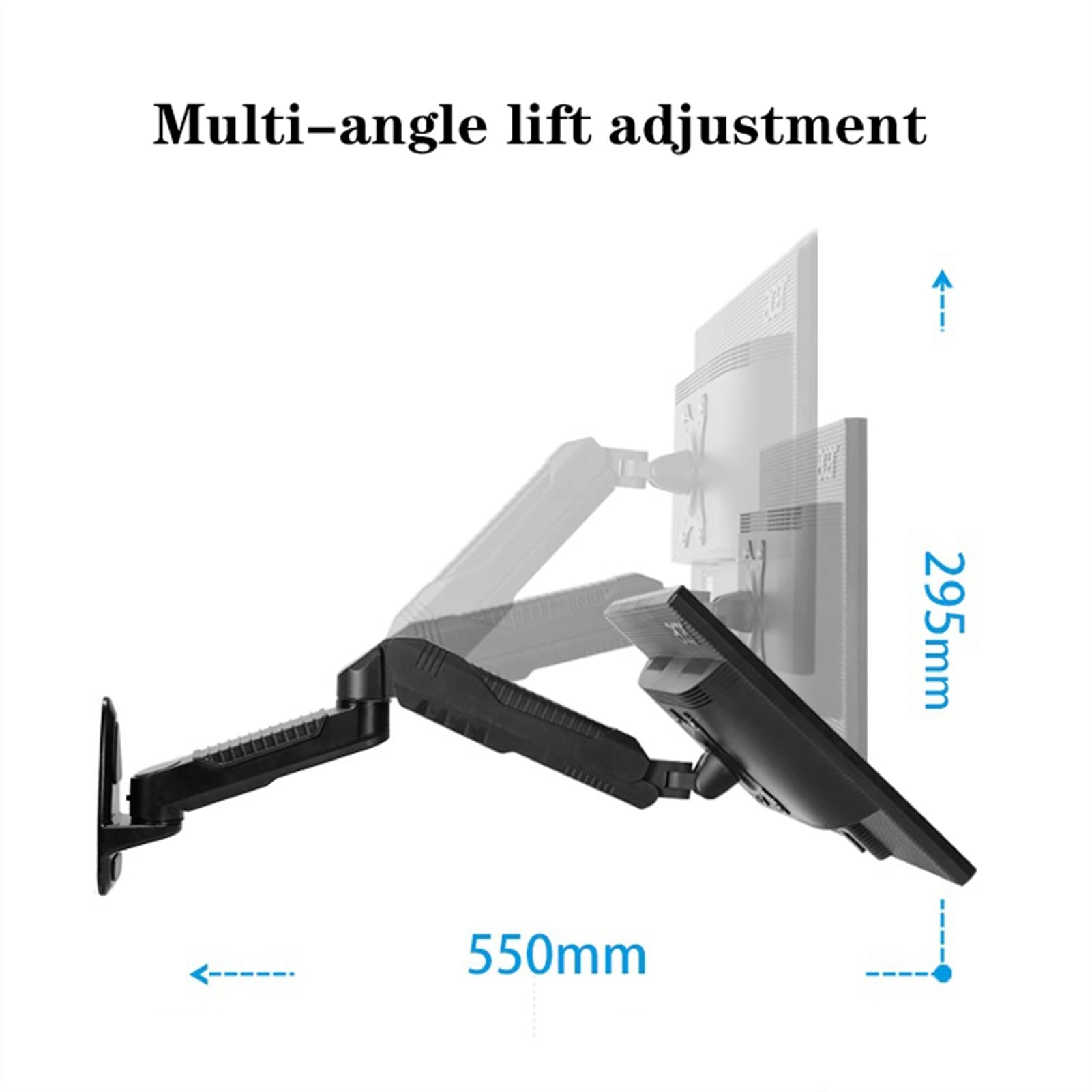 Supporto per Monitor da Parete per TV da 15-27", Braccio per Monitor Singolo Completamente Mobile, Supporto per Monitor da Parete VESA 75/100 mm, capacità di carico da 4,