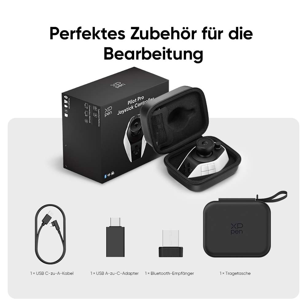 XPPen Pilot Pro Kreativ-Konsole, Pro Bluetooth-Controller für Grafikdesign | Video Editing, Videoschnitt mit Adobe, Photoshop, Lightroom Classic, Premiere Pro, DaVinci Resolve, für Windows/macOS