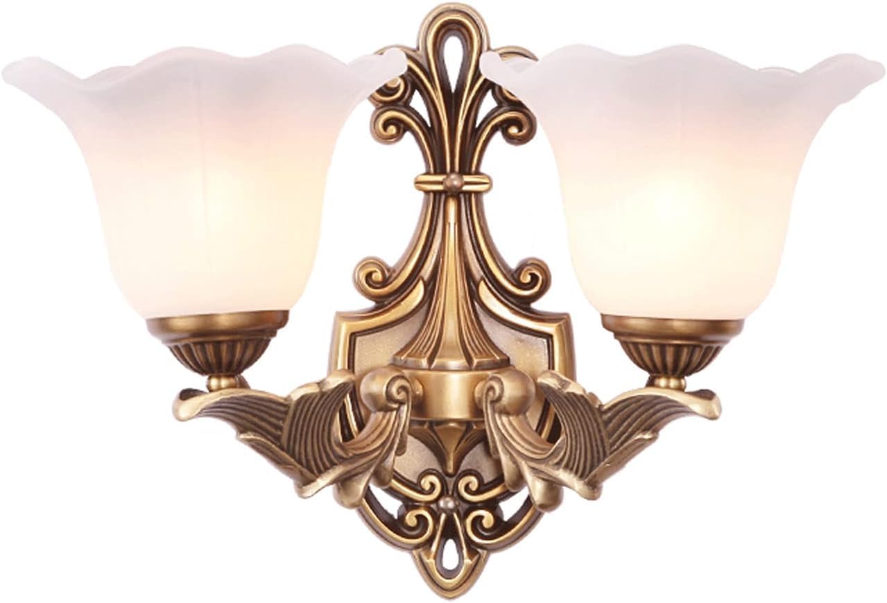 YNIYUJKL Wall Lamp, Indoor Wall Sconces European Style Copper Wall Lamp Creative Bedroom Bedside Lamp Modern Minimalist Aisle Corridor Luxury Romantic Staircase Lamps Bedroo,G
