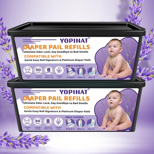 Image of Diaper Easy Roll Refill Bags 2 Pack | 60 Diaper Pail Refills | Holds Up to 2800 Newborn Diapers | Superior Odor Control | Compatible with Genie Easy Roll Signature & Platinum Pails