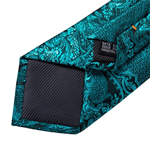 Corbata de seda turquesa 8cm para hombre miniatura 4