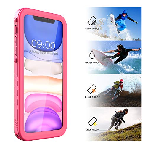 Coque iPhone 11 antichoc imperméable bumper rose protection écran