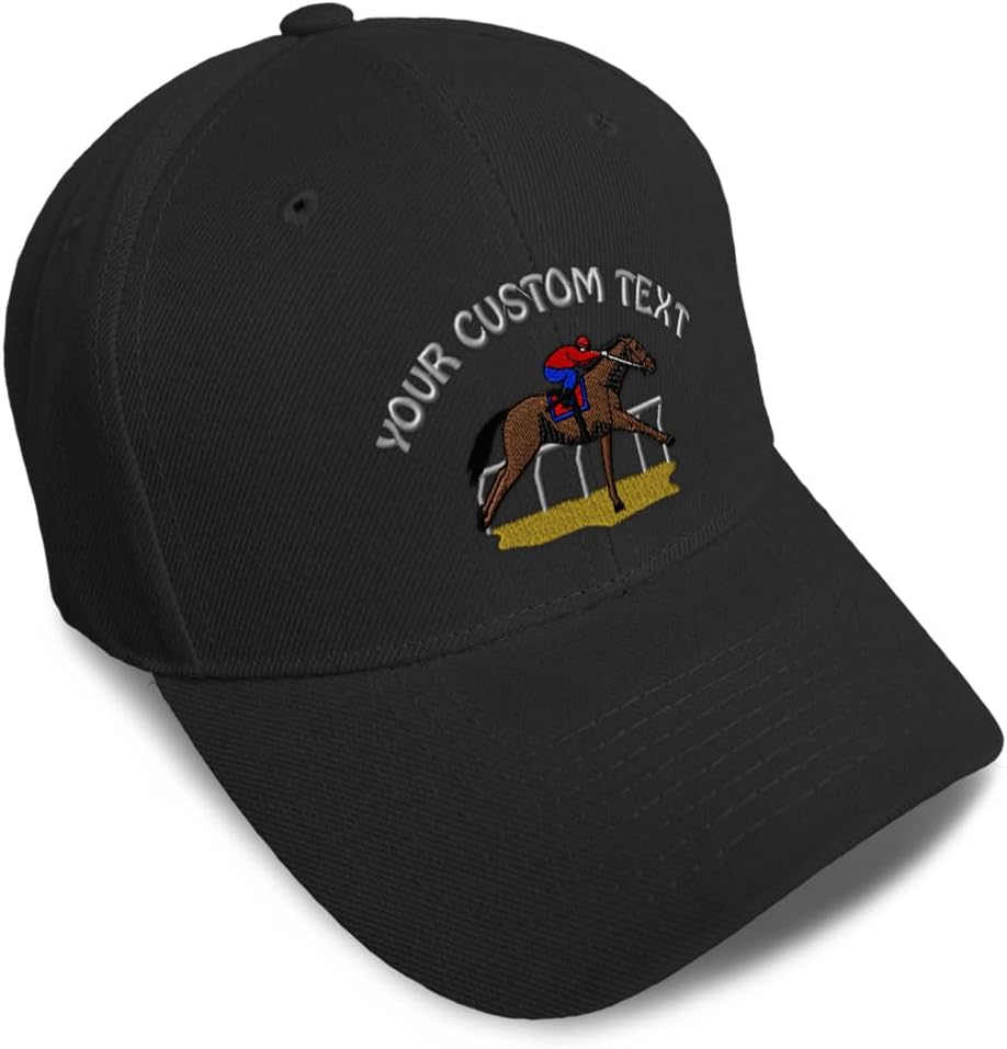 Custom Baseball Caps for Men & Women Embroidered Western Racehorse Horse Racing Ladies & Men Baseball Hats