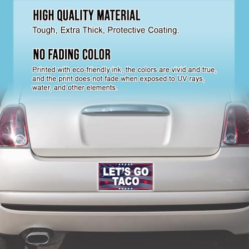 Image of Subtle Let's Go Taco Bumper Sticker Anti Funny Leftist Feminist Social Justice Human Rights US Flag Vinyl Decal for Car Truck, Waterproof UV-Resistant 7.5x3.75in