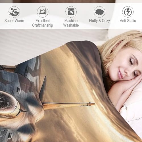 Couverture en Flannel Airplane Combattant ultra douce et légère pour lit et canapé