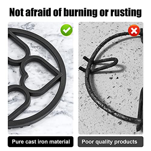 duozoanz Gusseisen Wok Ring Pan Support - 19cm Topfträger Gaskocher Gitter Universal Pfannenträger aus Eisen mit 8 Befestigungsschlitze im Boden für Herdplatte Hitzesimmer Kaffeekocher, 1 Stück