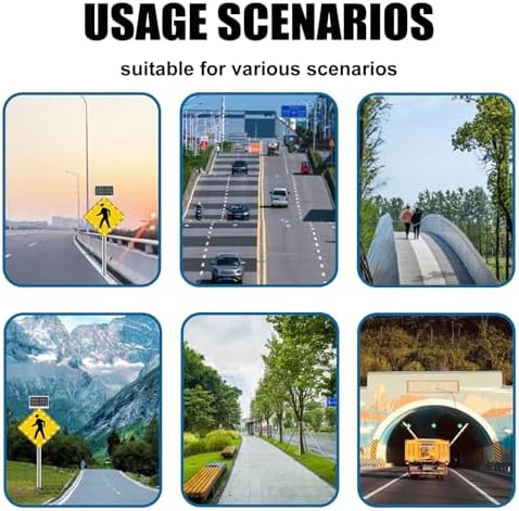 Solar-Powered LED Pedestrian Crossing Sign, 24"/30" Rust-Free Aluminum Traffic Sign with 16 Bright LEDs & Reflective Film for Enhanced Safety & Visibility