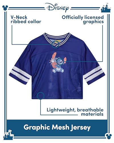 Image of Disney Womens Baseball Jersey Lightweight Graphic Baseball Shirts for Women | 100% Polyester Fabric, Lightweight & Breathable, Mesh or Button-Down Styles