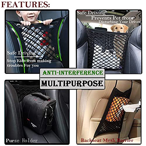 FCILY – Barreira para cães de carro, rede para cães para carro entre os assentos, organizador de red